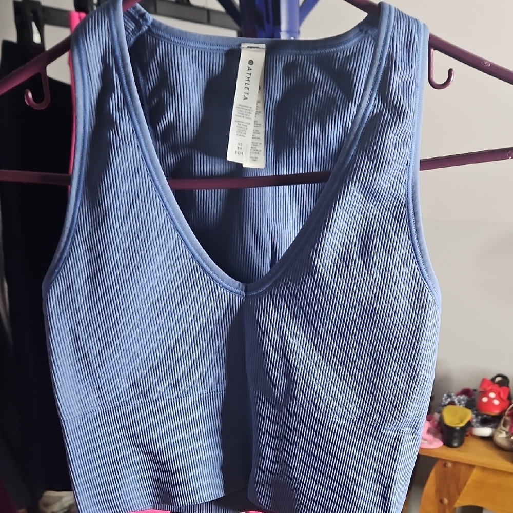 Athleta Blue‎ Ribbed Sports Bra